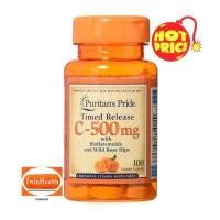 ราคา Puritan s Pride Vitamin C 500 mg with Rose Hips Time Release 100 Caplets (3217576879)