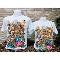 ราคา เสื้อยืด ลายพญานาค เสื้อยืดคอกลม สีขาว ลายพญานาค เสื้อคอกลม เสื้อยืด เสื้อผ้าผู้ชาย ผู้หญิง ลายไทย พญานาค ผ้าคอตตอน 100 (12265246145)