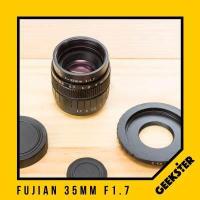 ราคา Fujian 35 mm f1 7 สำหรับกล้อง Mirrorless FUJI OLYMPUS SONY PANASONIC CANON NIKON เลนส์หลังละลาย โบเก้หมุนวน เลนส์มือหมุน เลนส์ หน้าชัดหลังเบลอ เลน (9534704430)