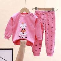 ราคา พร้อมส่งในไทย ชุดนอนเด็ก ชุดกันหนาวเด็ก เสื้อแขนยาว กางเกงขายาว ผ้า cotton เนื้อผ้านุ่มใส่สบายตัว ไม่ระคายผิว ลายน่ารักตรงปก size 73 140 (16142592854)