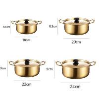 ราคา Alechaung หม้อต้มมาม่า 18 20 22 24 หม้อ กระทะทองเหลือง หม้อเกาหลี กะทะทองแหลือง หม้อเกาหลีทอง หม้อต้มเกาหลี หม้อสองหู หม้อรามยอน Korean pot (17249127768)
