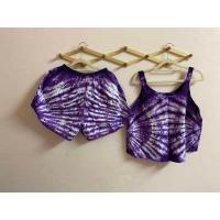 ราคา ชุดมัดย้อม สายเดี่ยวขาสั้น ชุดเซตเสื้อกางเกงมัดย้อม (9084319293)