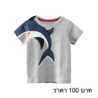 ราคา 9730 27kids เสื้อยืดเด็ก 3D ฉลามเทา ฉลาม ปลาฉลาม (17432578031)