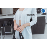 ราคา ป้ายแท้ LA DRESS เสื้อคลุมตัวยาว ผ้าไหมยุโรป T SHIRTNISTA (6668082122)