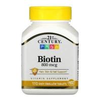 ราคา ไบโอติน บำรุงเส้นผม 21st Century Biotin 800 mcg 5000 mcg 10 000 mcg 110 120 Tablets มี 5 ขนาดให้เลือก (9065642500)