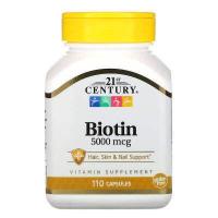 ราคา ไบโอติน บำรุงเส้นผม 21st Century Biotin 800 mcg 5000 mcg 10 000 mcg 110 120 Tablets มี 5 ขนาดให้เลือก (9065642501)