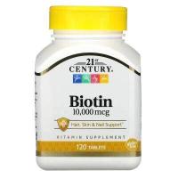 ราคา ไบโอติน บำรุงเส้นผม 21st Century Biotin 800 mcg 5000 mcg 10 000 mcg 110 120 Tablets มี 5 ขนาดให้เลือก (9065642502)
