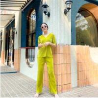 ราคา LAPIS FASHION ชุดเซตคอวี ขายาว ผ้าอัดพลีท เสื้อผ้าแฟชั่น ชุดเสื้อ กางเกง เสื้อคอวีมาพร้อมกางเกงขายาว รุ่นยอดนิยม ราคาถูกที่สุด FREESIZE 7XL สีเยอะ No 04 (15743607153)