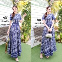ราคา พร้อมส่ง L เดรสยาว เดรสผ้าทอ เดรสผ้าไทย หมักโคลน งานสวย (17950329345)
