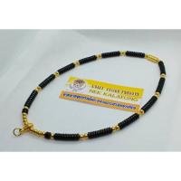ราคา สร้อยกะลาดำเชือกร่มหัวขุนทองเลเซอร์ คั่นเม็ดทองเลเซอร์ (9965560346)