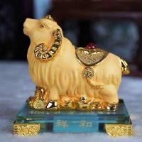 ราคา สัตว์มงคล 12 ราศี งานเรซิ่นสีทองพ่นทราย ขนาดสูงเริ่มต้น3 5 นิ้ว ฐานแก้ว (10723696244)
