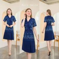 ราคา ชุดเดรสลายไทย ผ้าฝ้ายมัดหมี่เปลือกไม้พิมพ์ลายไทย ผ้าอัดกาวทั้งชุด ชุดทำงานผ้าไทย เดรสออกงานผ้าไทย (12975153880)