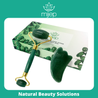 ราคา Jade Face Roller and Gua Sha ลูกกลิ้งหินโรสควอตซ์นวดหน้า เครื่องมือความงามจากหินแท้ 100 สำหรับการนวดหน้า (686920592)