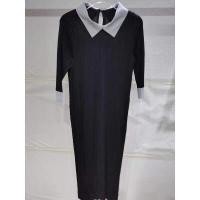 ราคา Miyake ชุดเดรสอัดพลีทคอปกแขนสามส่วน สไตล์เกาหลี (9957662022)