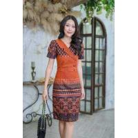 ราคา เดรสทำงาน เดรสผ้าไทย เดรสสั้น ชุดไทย ชุดผ้าฝ้ายหมักโคลน ชุดออกงาน เดรสลายไทย เดรสผ้าไทยทรงสูท ชุดทำงานผ้าไทย เดรสผ้าฝ้าย (10466138293)