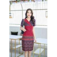 ราคา เดรสทำงาน เดรสผ้าไทย เดรสสั้น ชุดไทย ชุดผ้าฝ้ายหมักโคลน ชุดออกงาน เดรสลายไทย เดรสผ้าไทยทรงสูท ชุดทำงานผ้าไทย เดรสผ้าฝ้าย (8373898024)