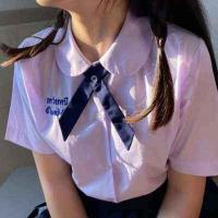 ราคา Queena กระโปรงนักศึกษาพลีท เสื้อเชิ้ตนักเรียน ชุดนักเรียนไทย jk หลวม คอกลม แขนสั้น เสื้อ JKกระโปรงจีบ 1 4วันสำหรับการจัดส่ง (17250284787)