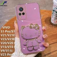 ราคา เคสโทรศัพท์มือถือลายคิตตี้เคสโทรศัพท์สำหรับ VIVO S1 Pro V20 Pro V23 Pro V23E V20 V21 V21E V23 S1 V9 V11i V15 V15 Pro ตุ๊กตาน่ารักชุบโครเมี่ยมสุดหรูกระจกแต่งห (16998393822)