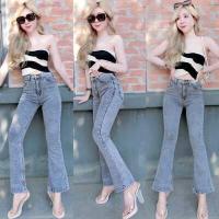 ราคา กางเกงยีนส์ผู้หญิง no 237 ทรงขาม้าเล็ก เอวสูง ฟอกสีเซอร์ (17333660537)