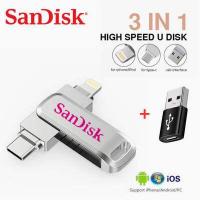 ราคา SanDisk หน่วยความจำ USB แฟลชไดร์ฟขนาด256GB 512GB 1TB สำหรับ IPhone14 13 12 11 X 8 7 6พร้อม TYPE C (18132191891)