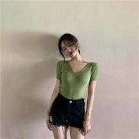 ราคา Kaykai Shop พร้อมส่ง เสื้อคอวี เสื้อยืดคอวีสีพื้น เสื้อยืดผู้หญิง 9966 (8808885036)