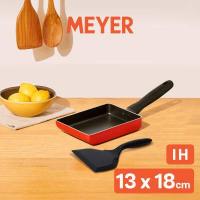ราคา MEYER Bauhaus Induction กระทะไข่ม้วนพร้อมตะหลิวซิลิโคน ขนาด 18 ซม Egg Roll Pan 11258 CE12 (15604240743)