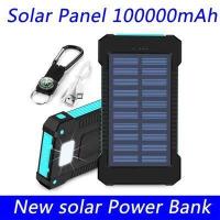 ราคา New Power Bank 100000mAh compass outdoor waterproof belt wireless charging super fast multifunctional power bank Solar panel (18045335092)