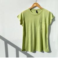 ราคา เสื้อยืดแฟชั่น คอกลมกระเป๋า เนื้อผ้าสลาฟ อก 36 ยาว 24 (16257583276)