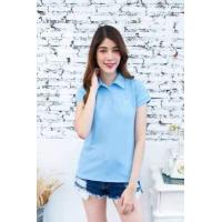 ราคา เสื้อโปโลสีฟ้าเบบี้บลู เสื้อคอปก เสื้อPolo เสื้อยืด (7333302761)