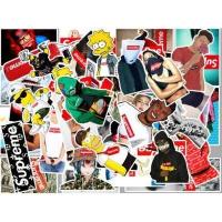 ราคา Sup Supreme sticker สติกเกอร์กันน้ำรูปแบบที่แตกต่างกัน 50 ชิ้น dragon ball one piece NARUTO (15020093124)