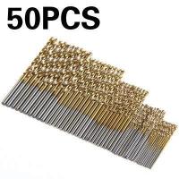 ราคา ดอกสว่านเกลียวเคลือบไทเทเนียม ชุดดอกสว่านเหล็กกล้าความเร็วสูง HSS จำนวน50ชิ้น 1 1 5 2 2 5 3มม (14069353087)