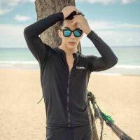 ราคา เสื้อว่ายน้ำชาย เสื้อว่ายน้ำแขนยาว ถูกและดี ผ้ากันยูวี สินค้าพร้อมส่ง ใส่แล้วอย่างเท่ห์ L XL 2XL 3XL Pollyyshop (4065516431)