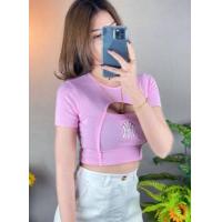 ราคา เสื้อยืดครอปแขนสั้นเปิดอกแนวแฟชั่น อก 32 36 ยาว 15 นิ้ว (18565507705)