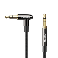 ราคา UGREEN สายสัญญาณเสียงขนาด 3 5 มม เสียง Hi Fi สเตอริโอไนลอนแบบถักสาย Aux ชายกับชาย สาย Aux 90 องศาชุบทอง เข้ากันได้กับ iPhone iPod iPad แท็บเล็ต หูฟัง ลำโพง สเตอริโอในรถยนต์ที่บ้าน (9393642964)
