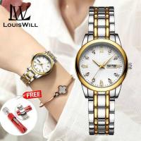 ราคา นาฬิกาควอตซ์แฟชั่นนาฬิกาข้อมือผู้หญิง LouisWill นาฬิกาข้อมือสายเหล็กนาฬิกาเพชรกันน้ำ30เมตรนาฬิกากันน้ำบางๆนาฬิกาข้อมือเลขโรมันนาฬิกาออกแบบหรูหราพร้อมตัวชี้เรืองแสงปฏิทิน (17158346378)