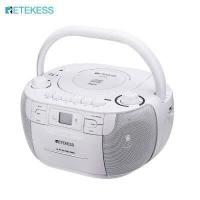 ราคา สินค้ามาใหม่ Retekess TR621 เครื่องเล่นเทปซีดีแบบพกพา Boombox AM วิทยุ FM เครื่องเล่น MP3 เสียงสเตอริโอพร้อมแจ็คหูฟังและของขวัญรีโมทคอนโทรลสำหรับครอบครัว สีขาว (2470708362)