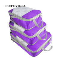 ราคา LENTE VIE LA ชุดจัดระเบียบกระเป๋าเสื้อผ้ากระเป๋าเดินทางแบบพกพาพับเก็บได้3ชิ้น เซ็ตกระเป๋าเก็บของเดินทางกระเป๋าเก็บของที่จัดเก็บเสื้อผ้า (16953592755)