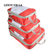 ราคา LENTE VIE LA ชุดจัดระเบียบกระเป๋าเสื้อผ้ากระเป๋าเดินทางแบบพกพาพับเก็บได้3ชิ้น เซ็ตกระเป๋าเก็บของเดินทางกระเป๋าเก็บของที่จัดเก็บเสื้อผ้า (16953592756)