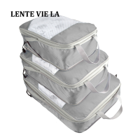 ราคา LENTE VIE LA ชุดจัดระเบียบกระเป๋าเสื้อผ้ากระเป๋าเดินทางแบบพกพาพับเก็บได้3ชิ้น เซ็ตกระเป๋าเก็บของเดินทางกระเป๋าเก็บของที่จัดเก็บเสื้อผ้า (16953592751)