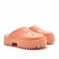ราคา New ถูกสุดๆ GUCCI Made in Italy Hollow GG Rubber Material Ladies Hollow G Platform Sandals (18138003221)