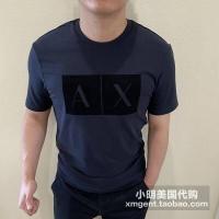 ราคา Armani Exchange Armani AX AX เสื้อยืดลำลองผ้ายืด เสื้อคอคลมแขนสั้นโลโก้ฤดูร้อน (17078135576)