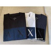 ราคา Armani Exchange Armani AX AX เสื้อยืดลำลองผ้ายืด เสื้อคอคลมแขนสั้นโลโก้ฤดูร้อน (17078135569)