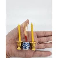 ราคา เซตธูปเทียน แจกันดอกบัว ขนาดความสูง 3 นิ้ว ชุดบูชาหิ้งพระ ชุดบูชาหน้าพระ (19146824581)