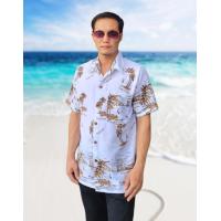 ราคา เสื้อผู้ชายคอปกแขนสั้น ลายมะพร้าว ทะเล (19201064929)