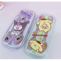 ราคา ช้อนส้อมตะเกียบพร้อมกล่อง สำหรับเด็กเล็ก พกพาสะดวกลายการ์ตูนน่ารัก (19204118407)