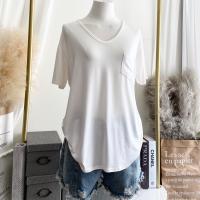 ราคา 081 เสื้อยืดเรย่อน คอวี อก 36 46 สีพื้น มีกระเป๋า สาวอวบใส่ได้ ผ้านุ่มใส่สบาย (19216226530)