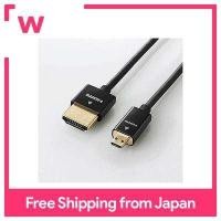 ราคา ELECOM high speed HDMI micro cable 2m super slim Ethernet 4K 3D audio return compatible DGW HD14SSU20BK for camera (17048645885)