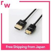 ราคา ELECOM high speed HDMI mini cable 2m super slim Ethernet 4K 3D audio return compatible DGW HD14SSM20BK for camera (17048773244)