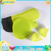 ราคา ชุดถุงมือเตาอบซิลิโคนสำหรับงานครัว6ชิ้นทนความร้อนได้กันลวกถุงมือเตาอบขนาดเล็กกับที่จับหม้อแผ่นให้ความร้อน (18995071797)