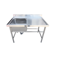 ราคา GHBathroom Mall CROWN อ่างซิงค์ภัตตาคารพร้อมขาตั้ง 1 หลุมมีที่พัก S036 6W D28 120x70x85 10 ซม ร้านค้าเเนะนำ (19402574561)